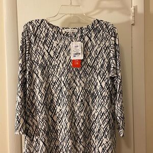 Chaps Monochrome Geometric Women's Blouse